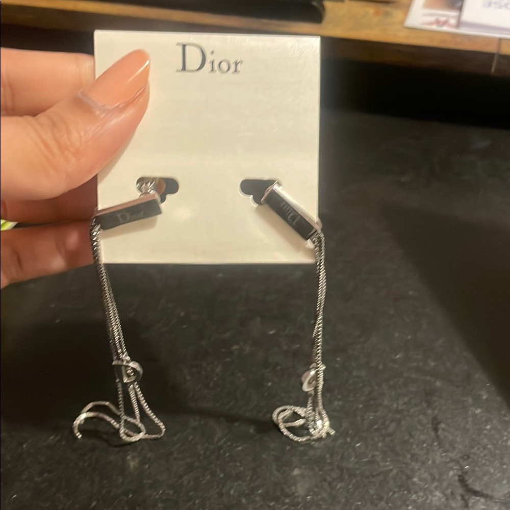 Dior Silver Chain Earrings
